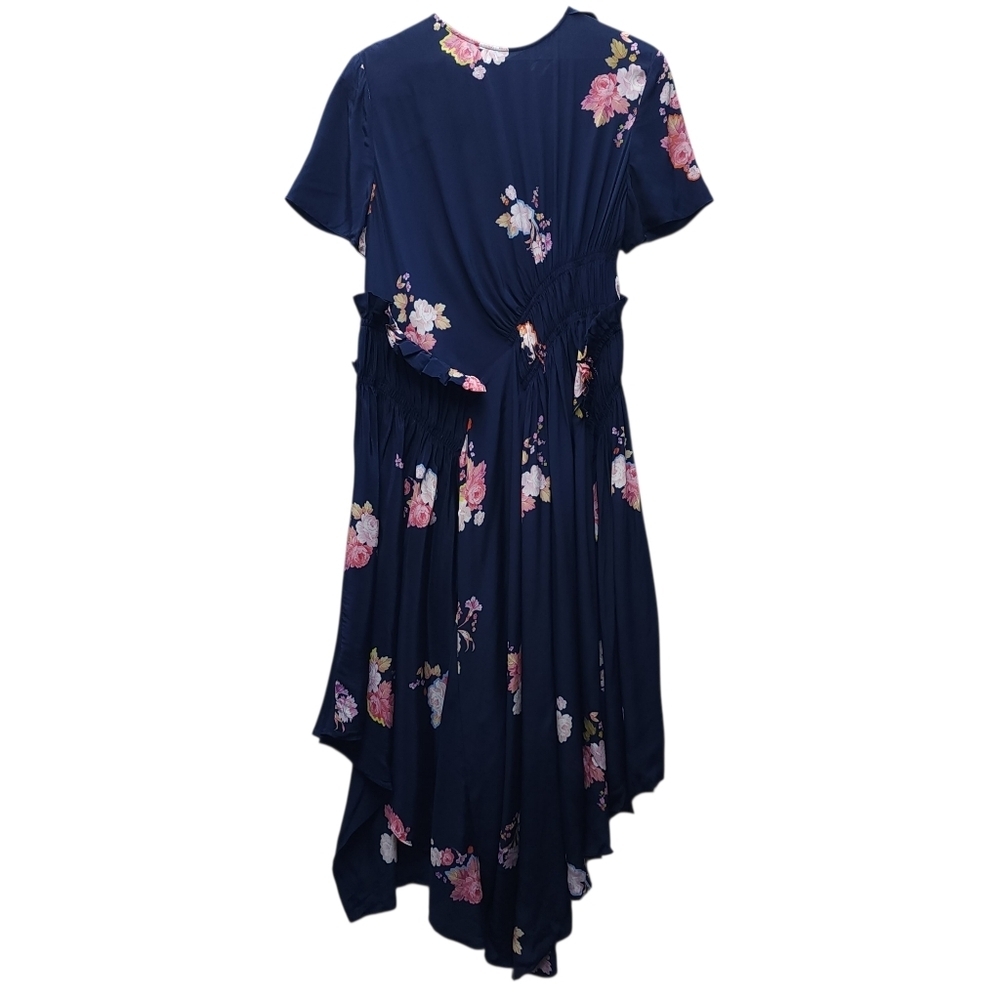 Preen Line Verna Floral Asymetrical Navy Midi Dress - Picture 6 of 13